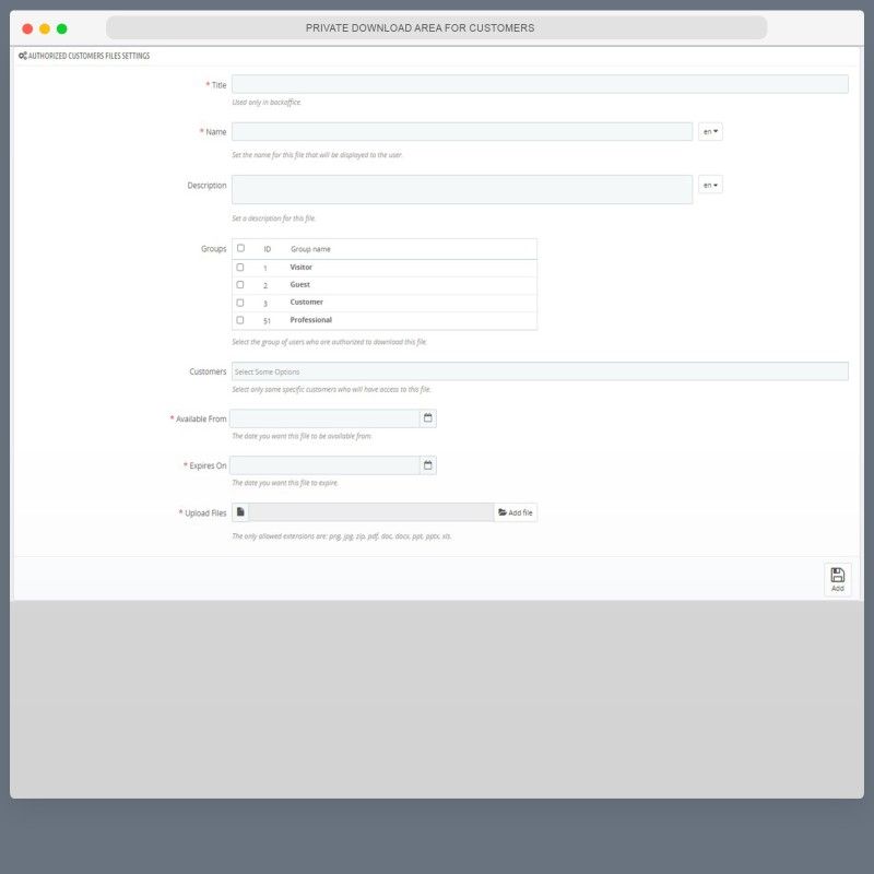 File Area PRO - Public and Private Downloads