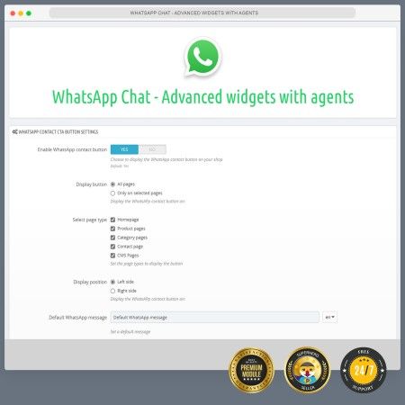 WhatsApp Chat - Advanced widgets with agents