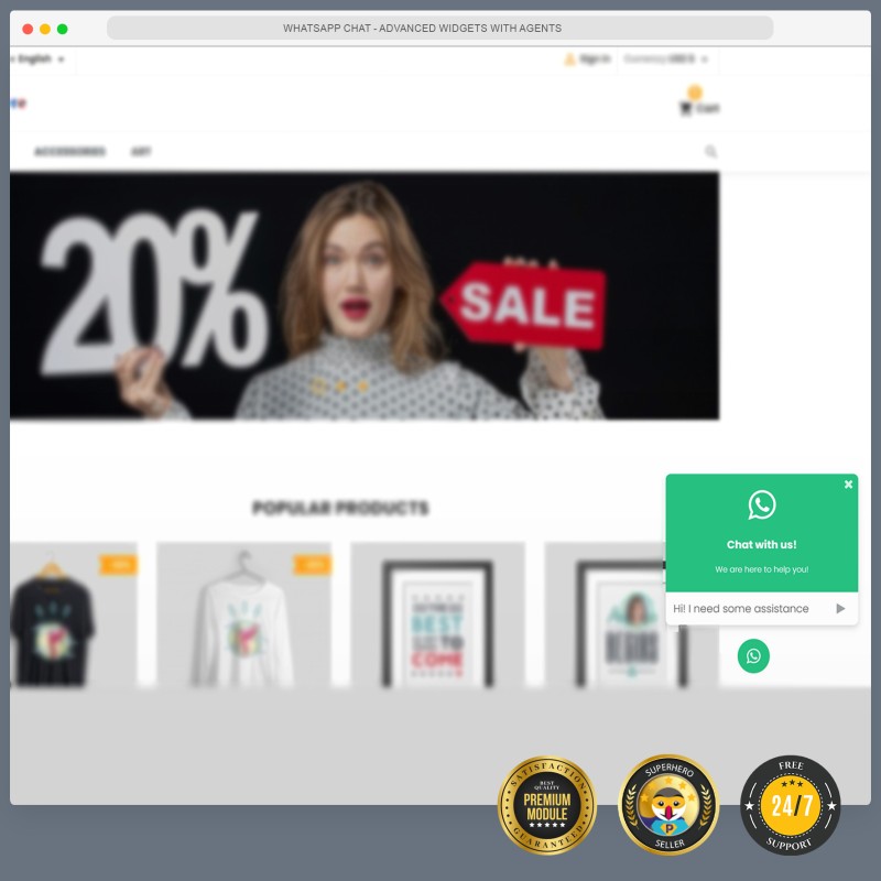 WhatsApp Chat - Advanced widgets with agents