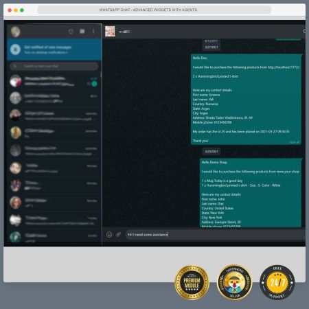 WhatsApp Chat - Advanced widgets with agents