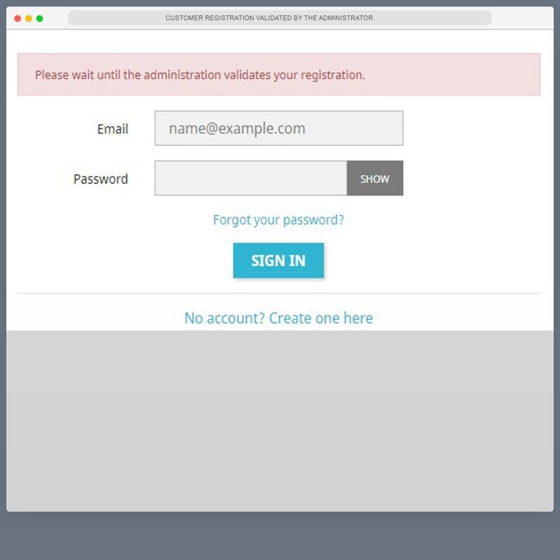Customer Registration Validated By Administrator