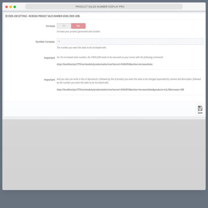 Product Sales number display PRO