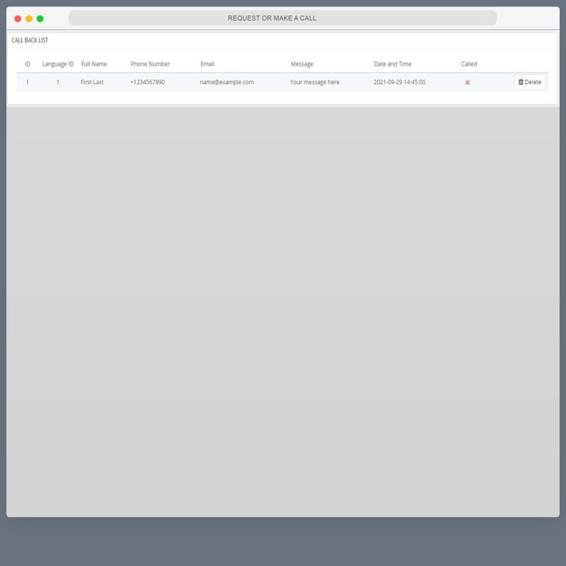 Make or Request a Call PRO - Customer call support