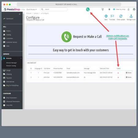 Make or Request a Call PRO - Customer call support